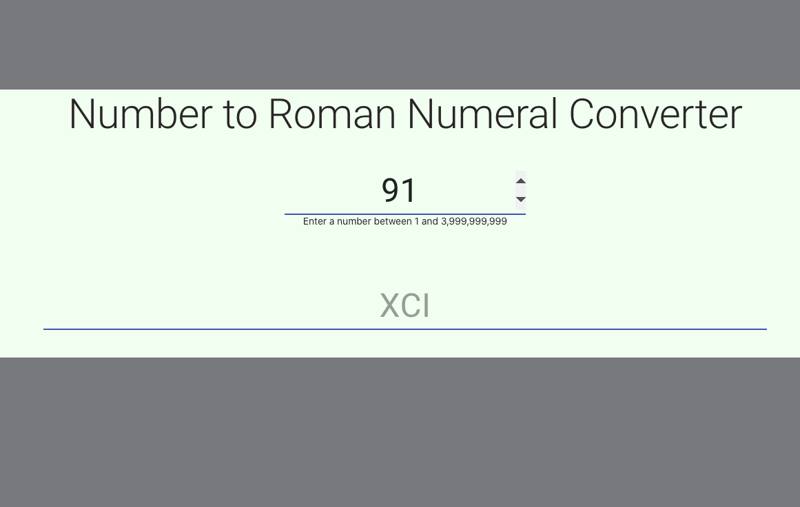 React Roman Numeral Converter App